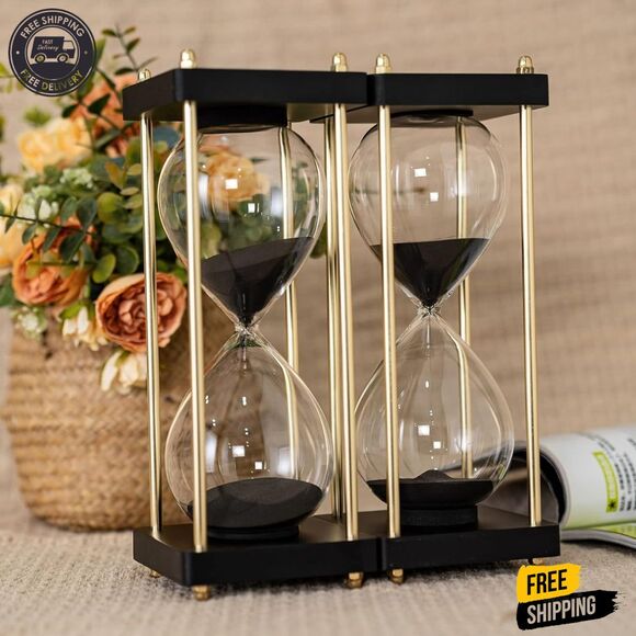 Large Sand Timer, Hourglass Timer 60 Minutes,Vintage Wooden Hour Glass Timer,Mod